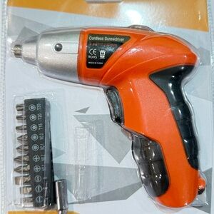 Orange Cordless Screwdriver Set